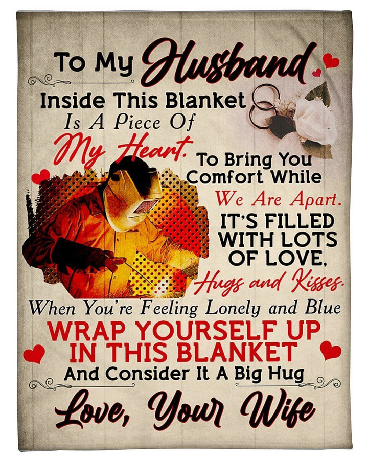 Wife To Welder Husband To Bring You Comfort Fleece Blanket Fleece Blanket