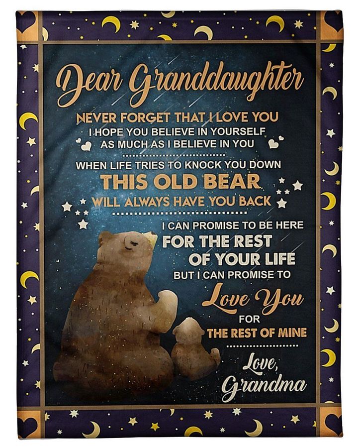 This Old Bear Will Always Have Your Back Grandma To Granddaughter Fleece Blanket Fleece Blanket