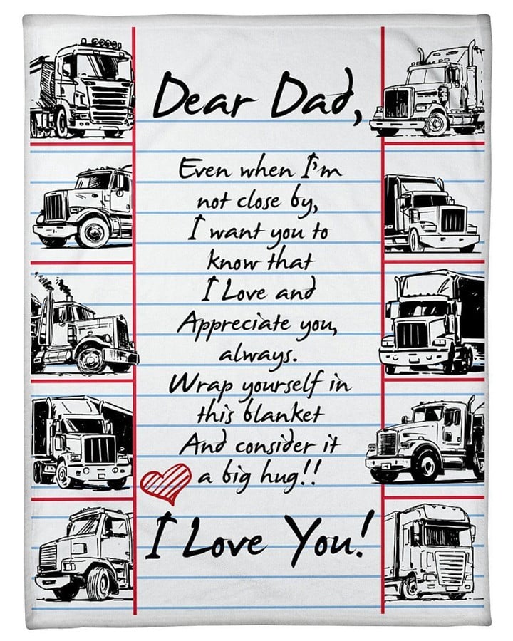 I Love And Appreciate You Giving Trucker Dad Fleece Blanket Fleece Blanket
