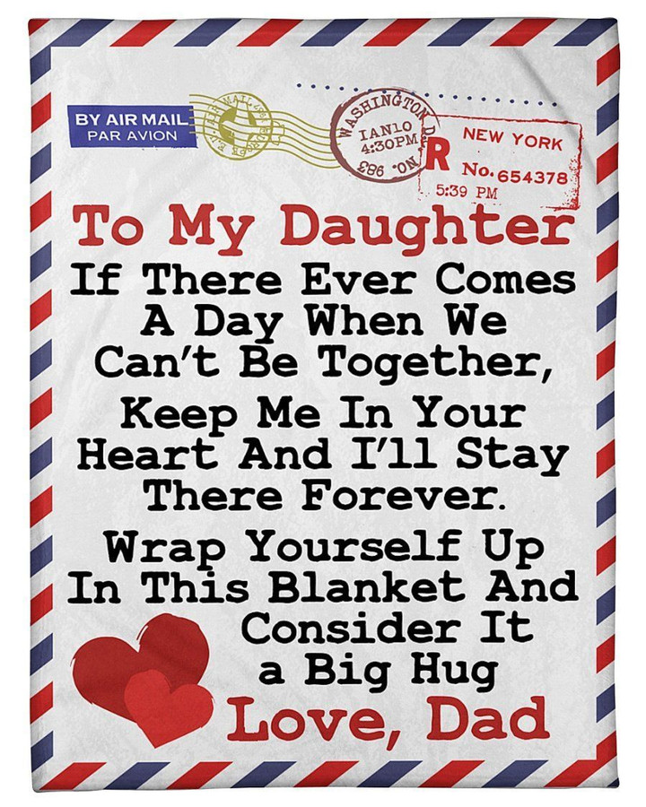 Dad To My Daughter Keep Me In Your Heart Fleece Blanket Fleece Blanket