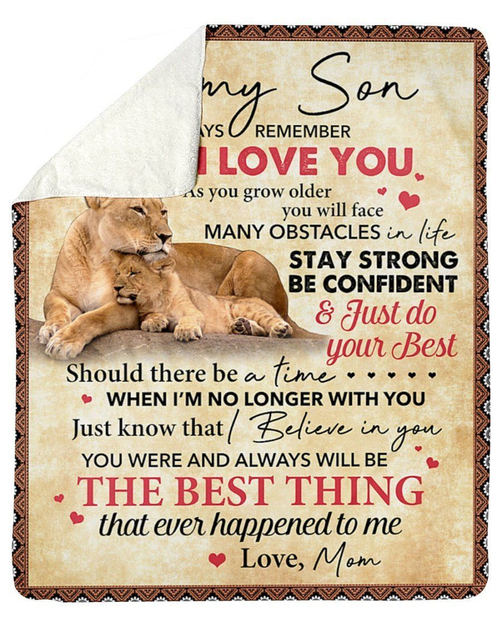Stay Strong Be Confident Mom To Son Fleece Blanket Sherpa Blanket