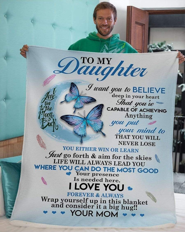 I Love Forever And Always Mom Gift For Daughter Fleece Blanket