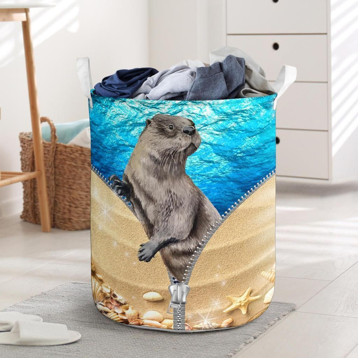 Otter In The Sea Gift For Animal Lovers 3D Printed Laundry Basket