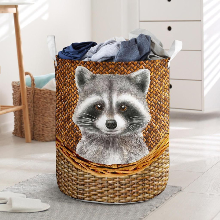 Raccoon Rattan Gift For Animal Lovers 3D Printed Laundry Basket