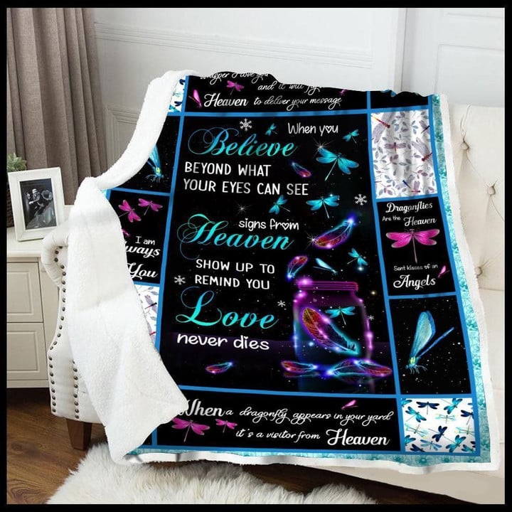 Dragonfly Blanket Gift For People Love Never Dies
