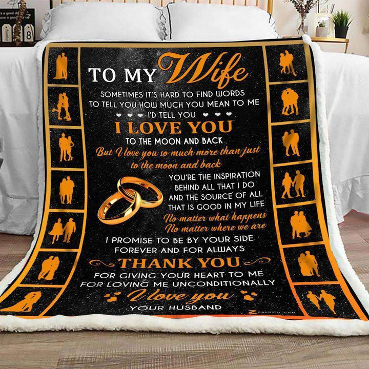 I Love You To The Moon And Back Giving Wife Blanket