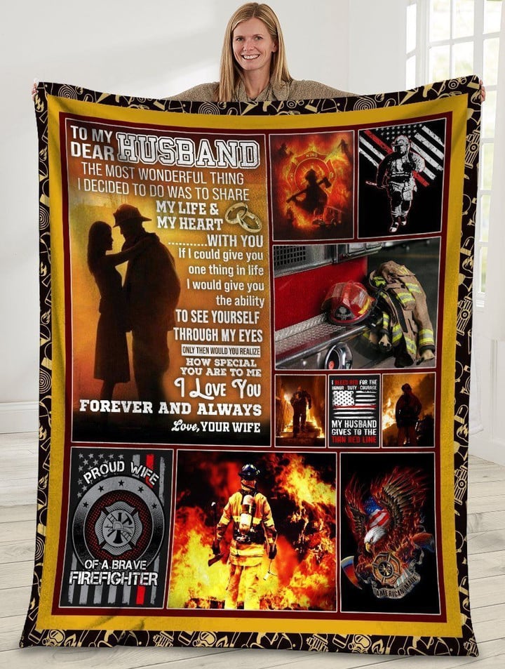 The Most Wonderful Thing Firefighter American Usa Flag Fleece Blanket