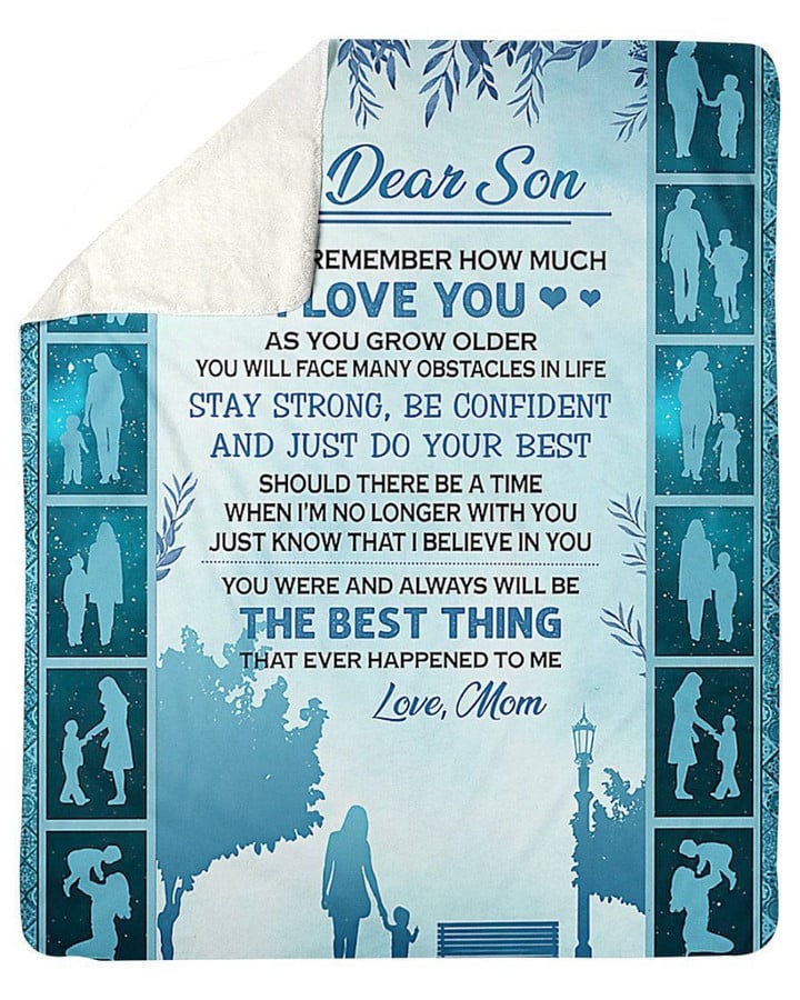 My Dear Son Stay Strong Be Confident And Do Your Best Gifts From Mom Fleece Blanket