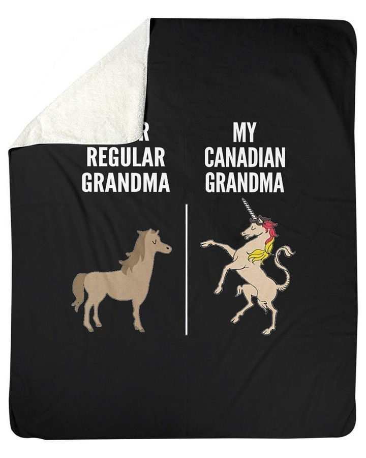 Vintage Funny Your Regular Grandma My Canadian Grandma Gift For Family Fleece Blanket