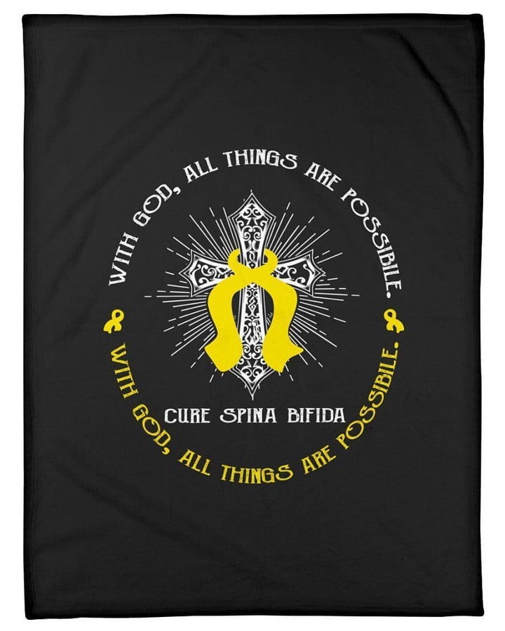 With God All Things Are Possible Custom Design Fleece Blanket