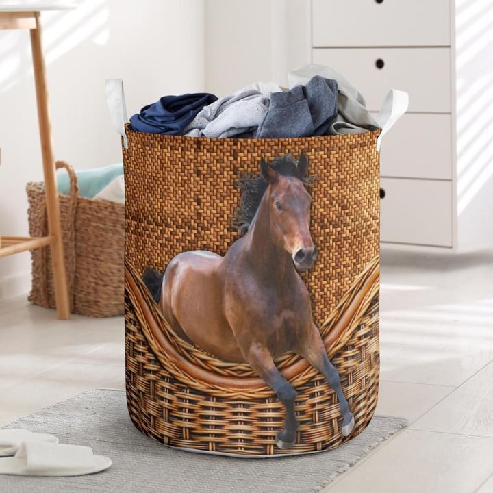Horse Laundry Basket With Special Ornament Gift For Horse Lover
