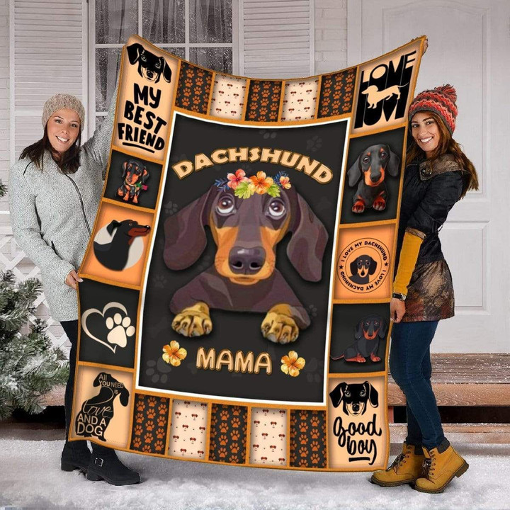My Best Friend Dachshund Mama Fleece Blanket Gift For Dog Lovers