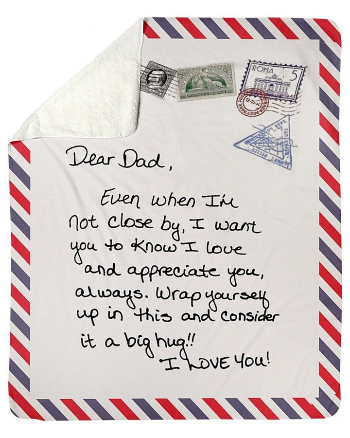 Envelope I Love You To Dad Fleece Blanket Sherpa Blanket
