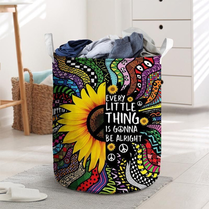 Hippie Sunflower Laundry Basket