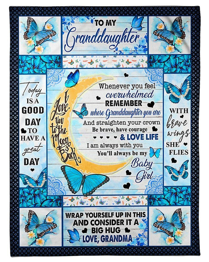 Today Is A Good Day Grandma To Granddaughter Fleece Blanket Fleece Blanket