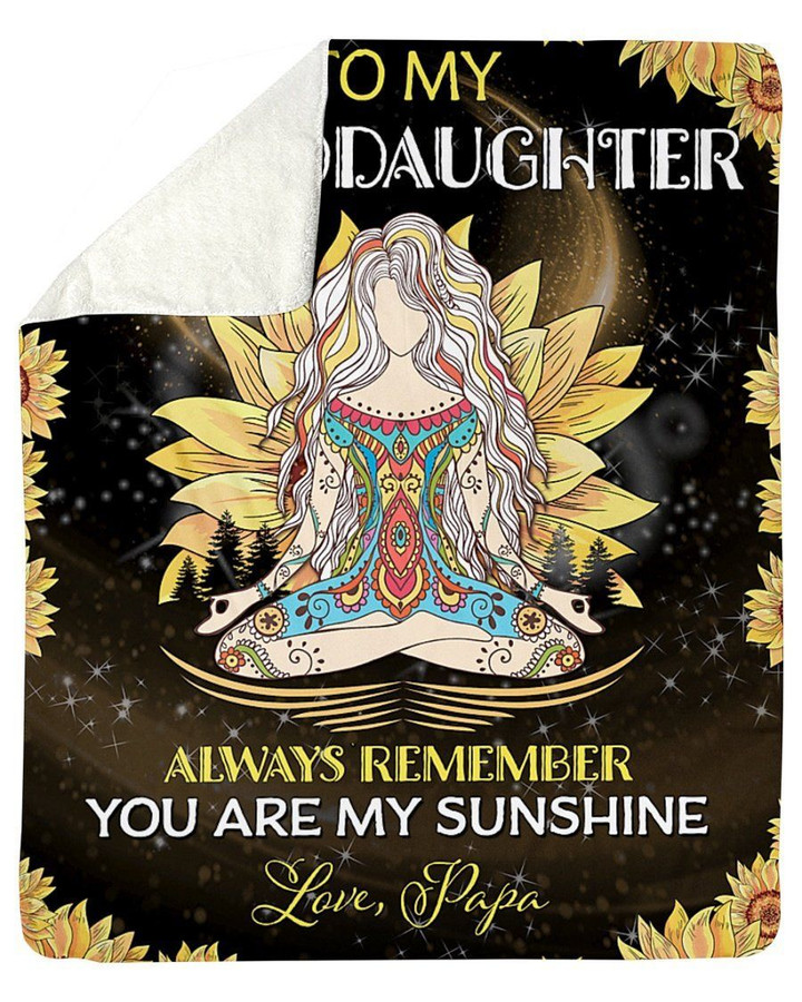 Papa Gift To Granddaughter You Are My Sunshine Fleece Blanket Sherpa Blanket