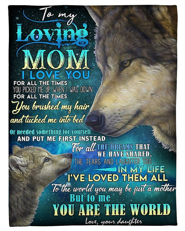 Wolves Daughter To My Loving Mom With Love Trending For Family Fleece Blanket