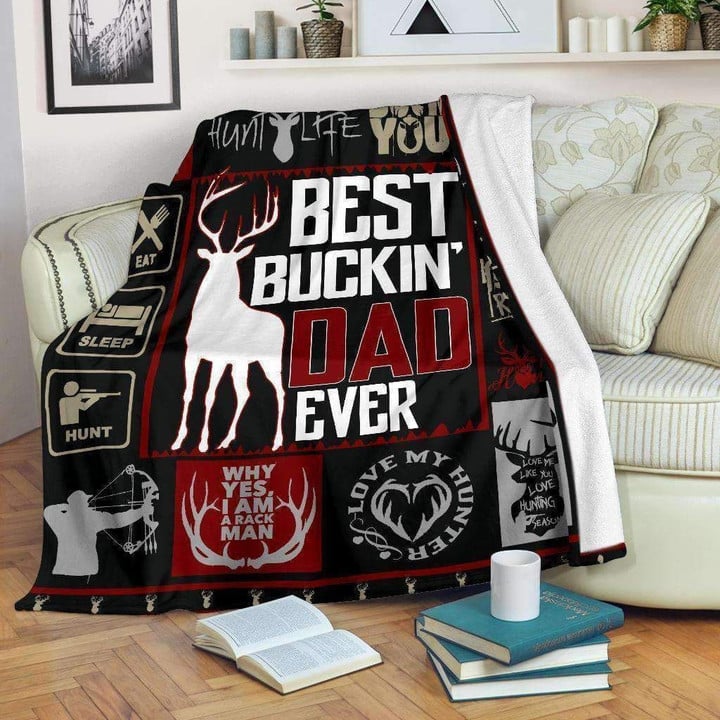 Best Buckin Dad Ever Cool Gift For Daddy Blanket