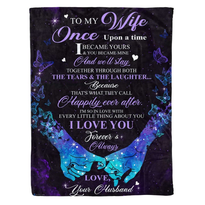 Fleece Blanket Gift For Wife I Love You Forever Always
