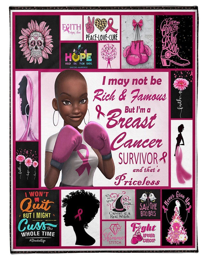 Breast Cancer Month I'm A Breast Cancer Survivor Fleece Blanket Fleece Blanket