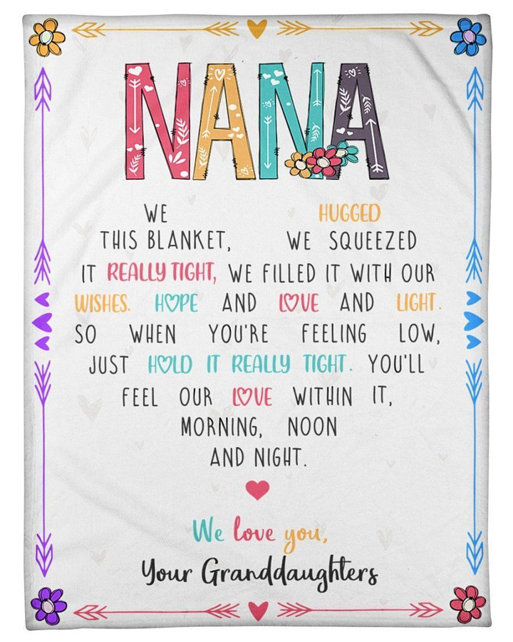 Granddaughters Gift For Nana We Love You Fleece Blanket