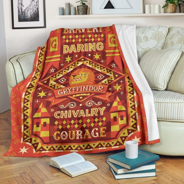 Bravery Daring Chivalry Courage Gryffindor Printed Fleece Blanket