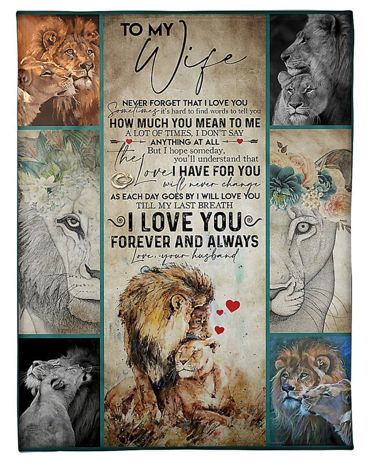 Lion Couple To My Wife Gift Fleece Blanket