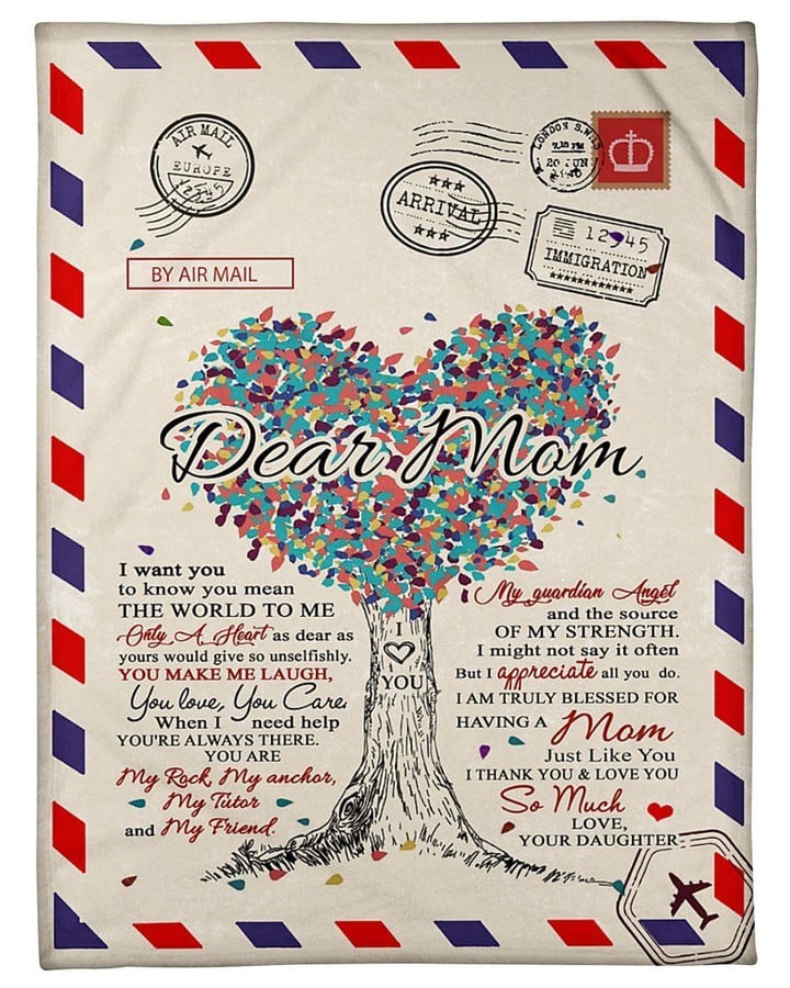 You Mean The World To Me Heart Tree To Mom Fleece Blanket