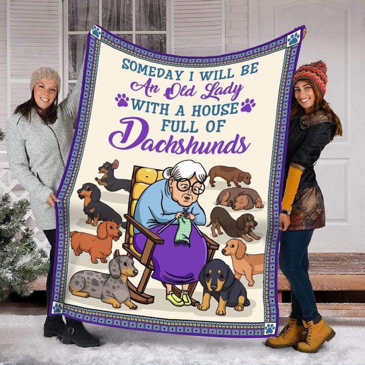 An Old Lady With A House Full Of Dachshund Fleece Blanket Gift For Dog Lovers