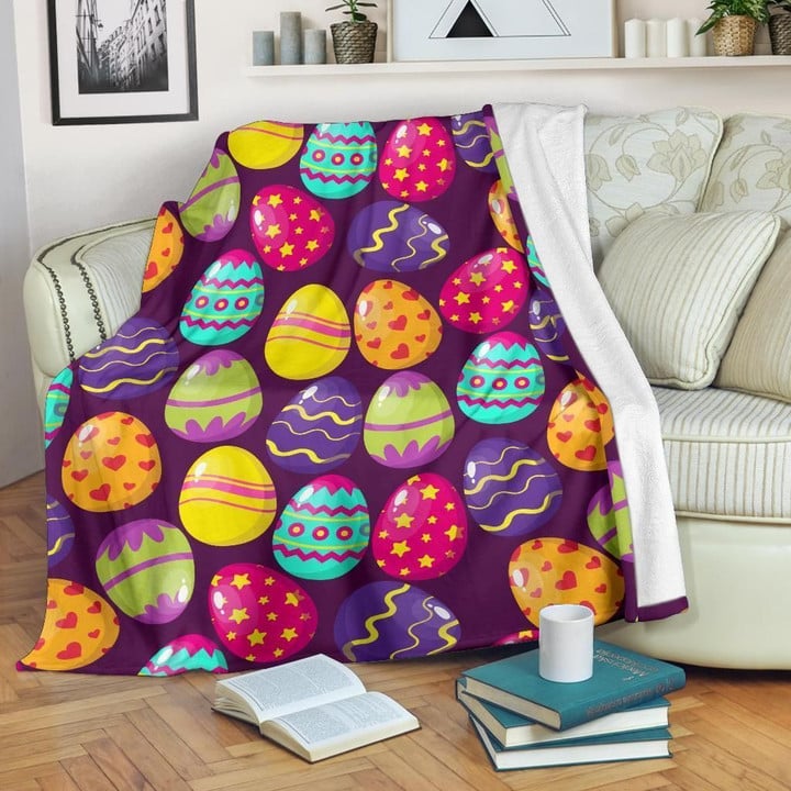 For Kids Easter Eggs Pattern Print Design Fleece Blanket