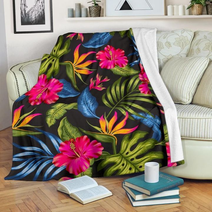 Bird Of Paradise Pattern Print Design Fleece Blanket