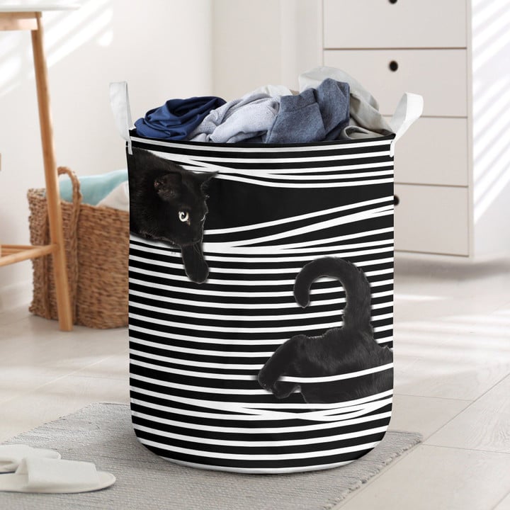 Black Cat Laundry Basket