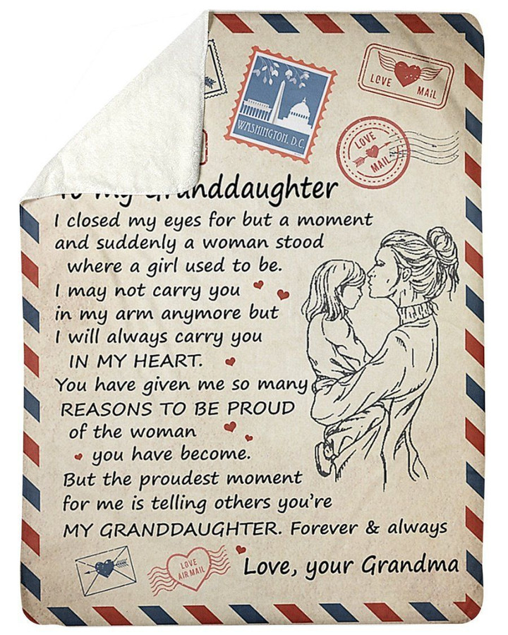 I'll Always Carry You In My Heart Grandma To Granddaughter Fleece Blanket Sherpa Blanket