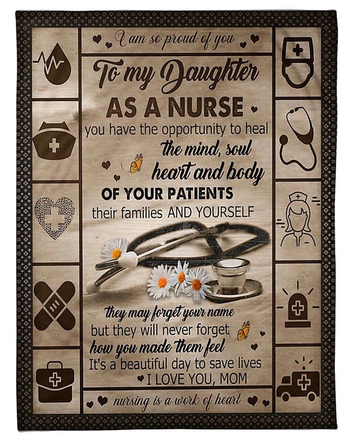 It's A Beautiful Day To Save Lives Fleece Blanket To Daughter Fleece Blanket