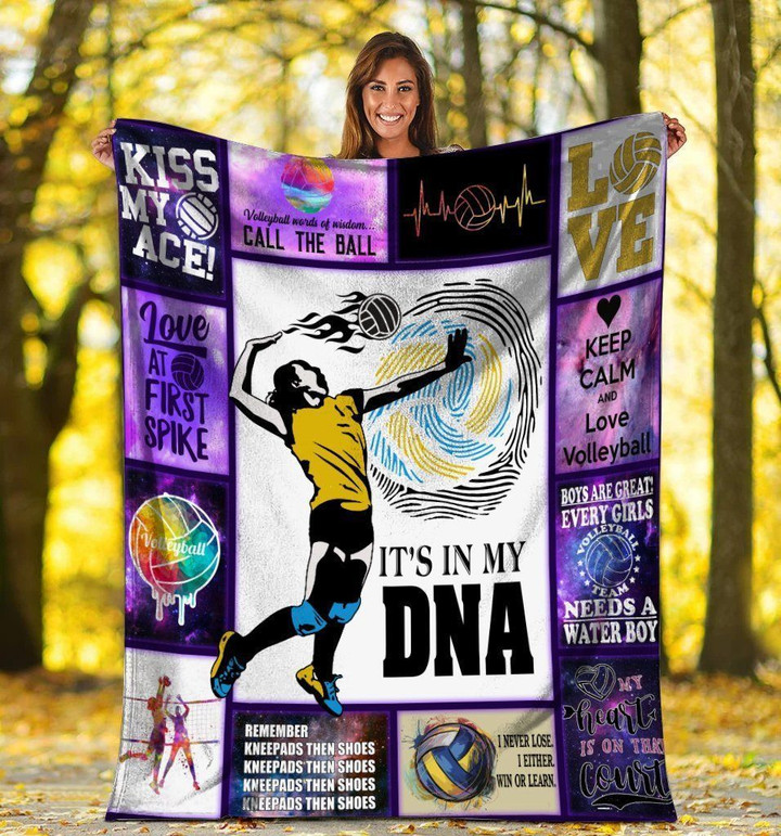 Volleyball It's In My Dna For Volleyball Players Fleece Blanket
