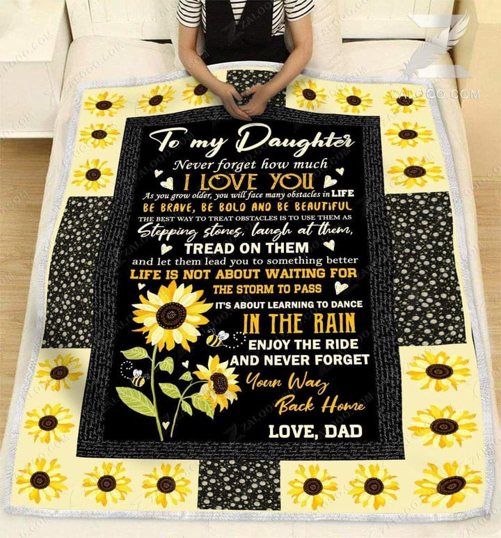 Never Forget Your Way Back Home Message Dad Gift For Daughter Blanket