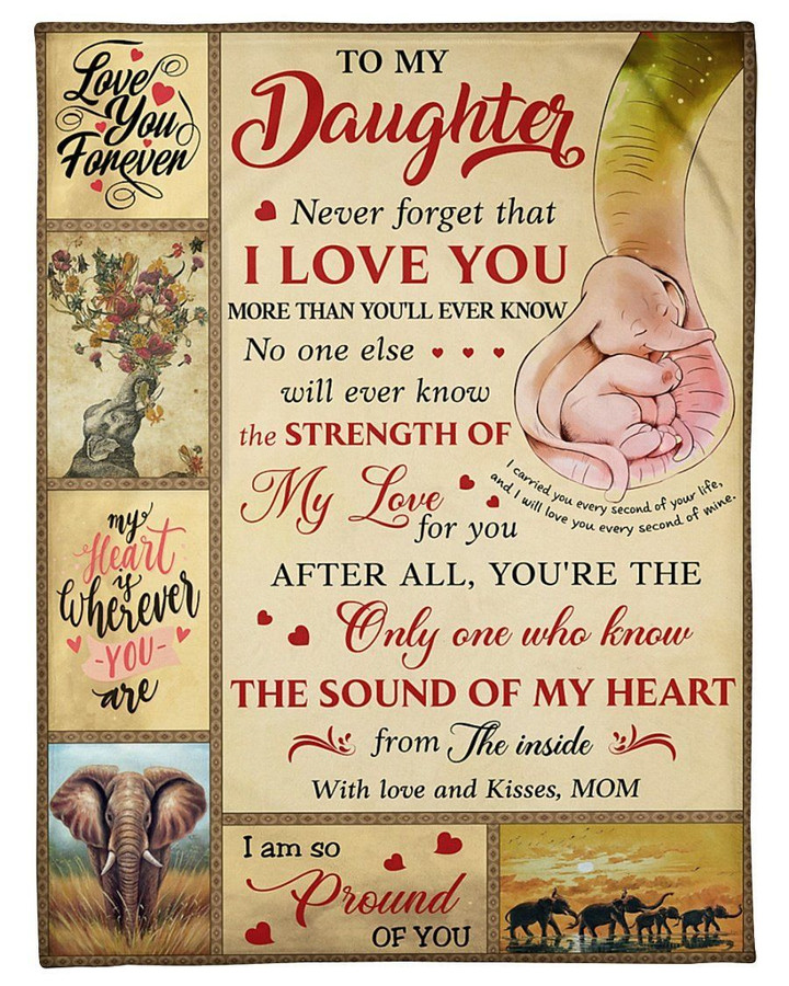 Elephant Never Forget That I Love You Mom To Daughter Fleece Blanket