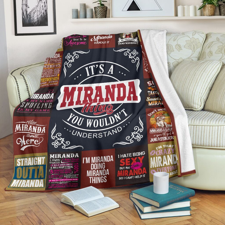 Miranda Things You Wouldn't Understand Fleece Blanket Customized Name Fleece Blanket