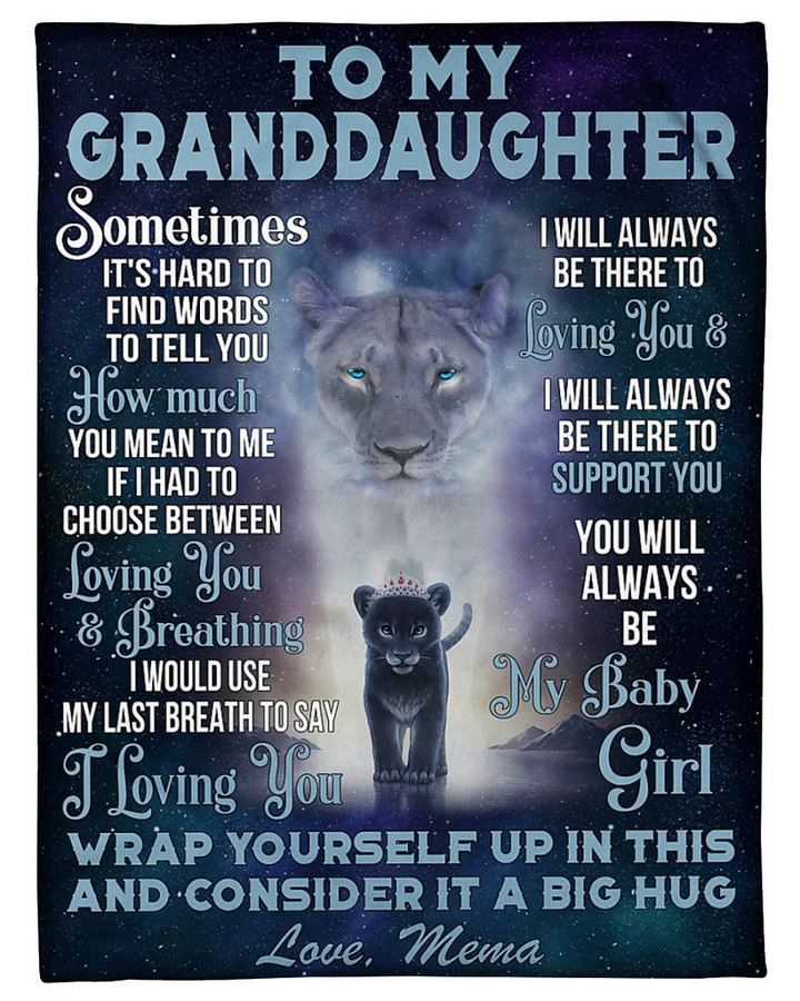 Mema To Granddaughter Customized Name Lion Always Be There To Love You Fleece Blanket Fleece Blanket