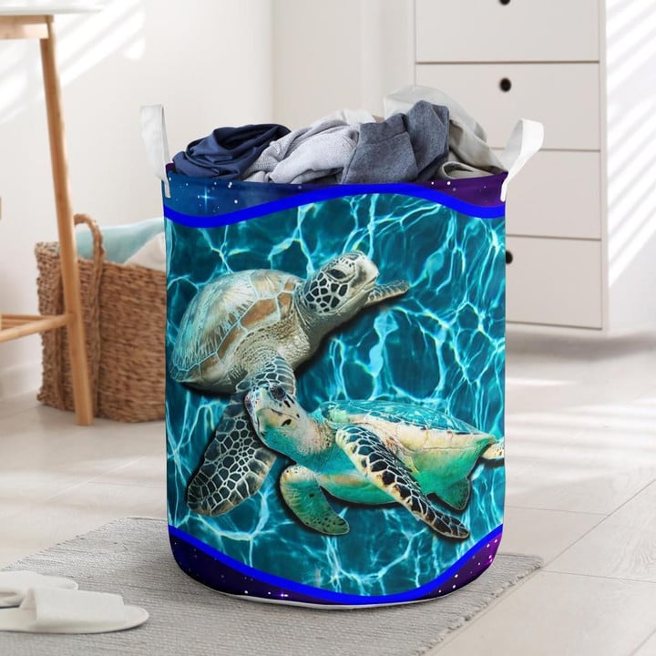 Aesthetic Gift Turtle Under The Sea Laundry Basket