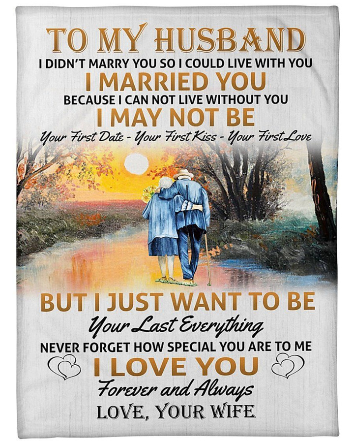 To My Husband I Didn't Marry You So I Could Live With You Fleece Blanket