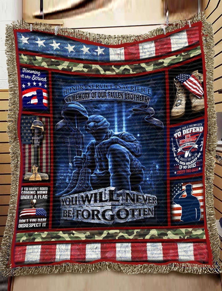 Woven Blankets Gift For Veteran You Will Never Be Forgotten