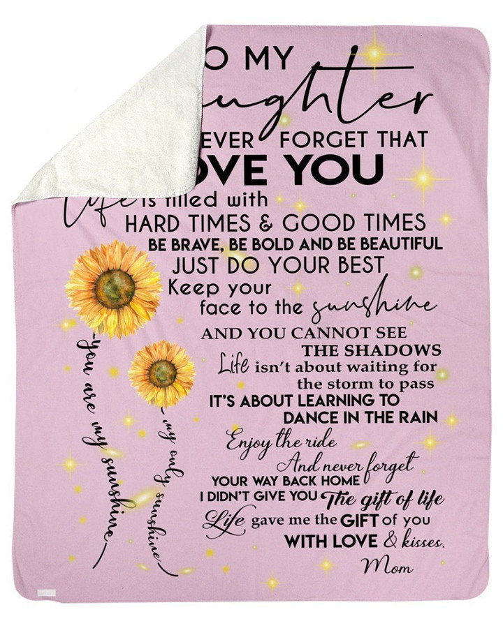 Gift From Mom To Daughter Never Forget That I Love You Fleece Blanket