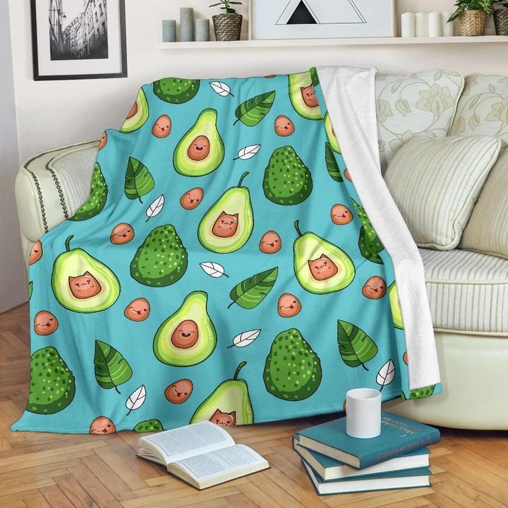 Lovely Avocado Cut Pattern Print Design Fleece Blanket