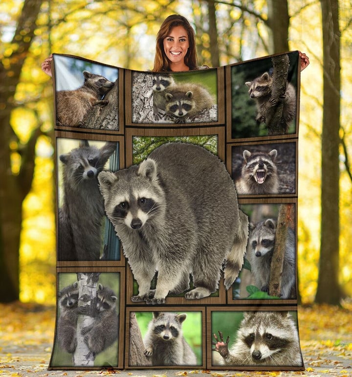 3d Funny Raccoon Gift For Raccoon Lovers Fleece Blanket