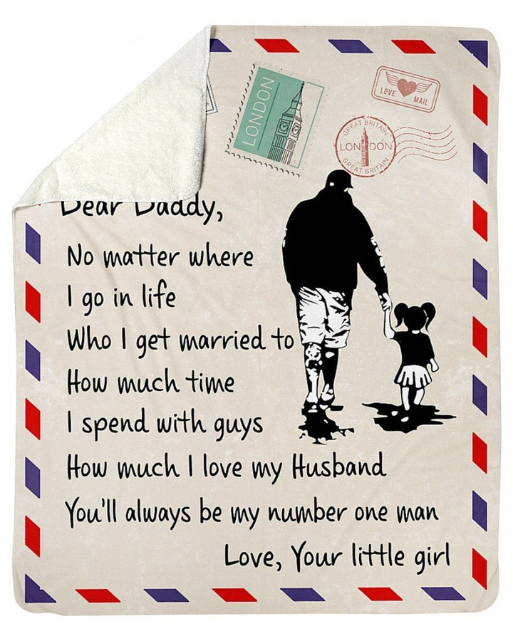 Air Mail Envelop To Daddy You'll Always Be My Number One Man Fleece Blanket Sherpa Blanket