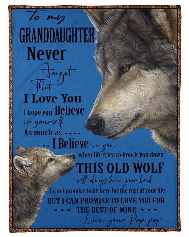 Never Forget That I Love You Lovely Message From Poppop Gifts For Granddaughter Fleece Blanket