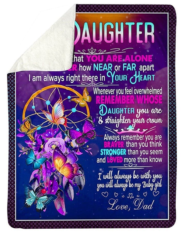 To My Daughter Fleece Blanket Dreamcatcher Always Be With You Sherpa Blanket