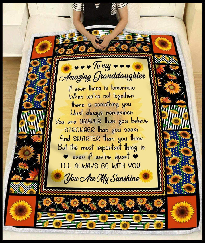 Blanket Gift For Amazing Granddaughter You Are My Sunshine