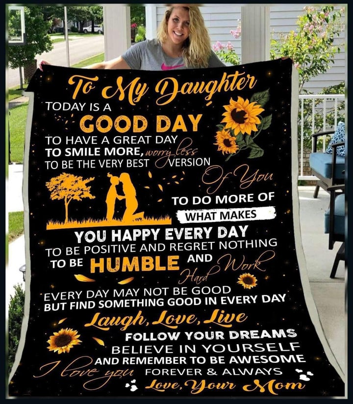 Laugh Love Live Follow Your Dreams Giving Daughter Blanket